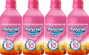 Polycrol Xpress Relief Antacid Gel for Acidity, Sugar-Free, Mint Flavor Liquid