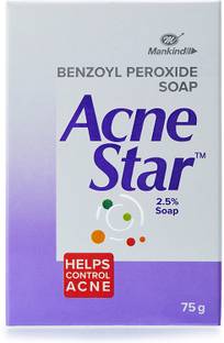 MANKIND AcneStar Soap 75 gm - Benzoyl Peroxide Soap Bar