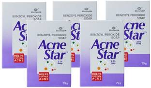 Acnestar 2.5% soap - best soap for body acne(pack of 5)75g Bar