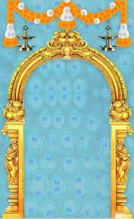 DHARA CREATION Decoration Traditional Background Curtain for Festival Altar Cloth