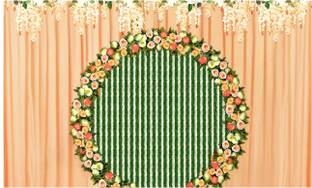 WINNSUN Ganpati Pooja, Festival & wedding Decoration Backdrop Cloth