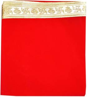 MARSHLAND Pooja Chowki Aasan 0.5Meter x 1 Meter Chowki Kapda For Pooja velvet Cloth PacK OF 1 Altar Cloth