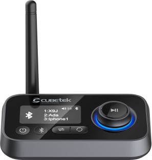 Cubetek LCD Display V5.0 Bluetooth Transmitter Receiver,Bypass,Aux, Optical 0.5 W AV Control Receiver
