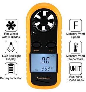 Divinext MT-20 Digital Wind Meter Air meter Anemometer Large LCD Display Wind Speed Meter Tester Air Speed Gauge Anemometer with Vane Impeller + Beaufort Level indicators for Wind Chill, Air Temperature, Air Velocity Gauge, Wind Weather Measuring Range 0~30m/s Wireless Thermometer Hand-held Measure Tool Anemograph Digital  Anemometer