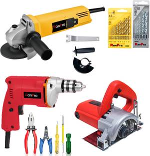 RanPra 4 INCH ANGLE GRINDER WITH 10 MM DRILL MACHINE AND CUTTER MACHINE Angle Grinder
