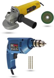 Inditrust 950w Angle grinder & Wheel with 10mm Reversible Drill machine 500w 3Masonry Angle Grinder