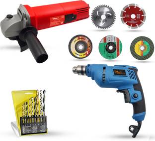 Hillgrove HG721M3 4inch Angle Grinder with 10mm Drill Machine for Making Holes Power & Hand Tool Kit