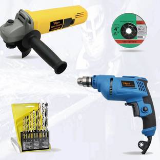 Hillgrove HGCM718M1 4inch Angle Grinder with 10mm Drill Machine for Metal/Wood/Concrete Angle Grinder