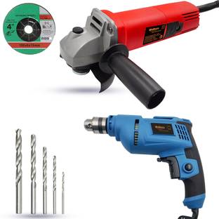 Walkers WKCB422M1 100mm Angle Grinder with 10mm Drill Machine for Making Holes Angle Grinder