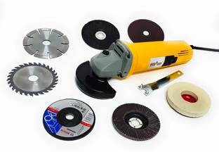 Hitman H-801 Heavy Duty Machine with 7 high quality 4-inch wheels for cutting grinding buffing application (850 Watts &11000RPM) Angle Grinder