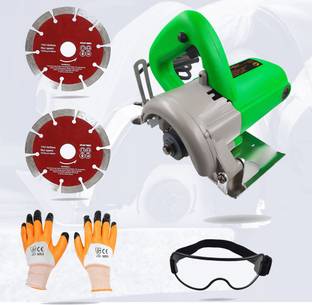 Hillgrove HGCM77M2 Cutting Machine Saw for Tile/Marble/Wood with 2Pcs Tile Cutting Wheels Angle Grinder