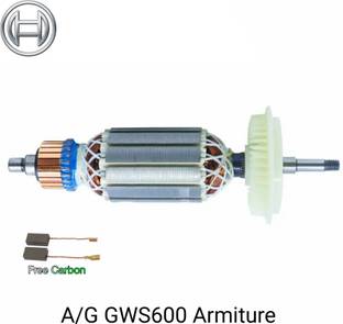 HOXIUL Bosch A/G Gws600 Armature 100% Copper Winding With Carbon Brush (PACK OF 2) AG4 Angle Grinder