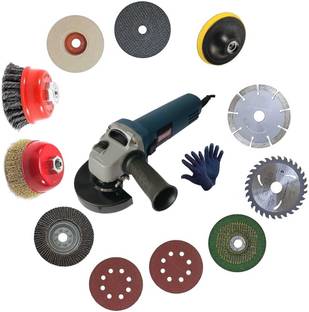DUMDAAR DM6 Electric Sliding Angle Grinder machine 950W with Multi type 11pc wheels Angle Grinder