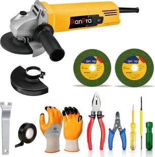 RanPra 4 INCH ANGLE GRINDER WITH 2 PC CUTTING BLADE AND 6 DIFFERENT HAND TOOL Angle Grinder