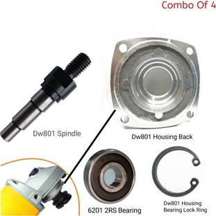HOXIUL Deawlt DW801 Spare Parts Housing, 6201 Bearing, Circlip Lock,Spindle (PACK OF 4) Angle Grinder