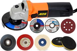 Digital Craft Aog Heavy Duty 750W 11000Rpm 100Mm Angle Grinder with FreeGrinding and Cutting Wheel Angle Grinder