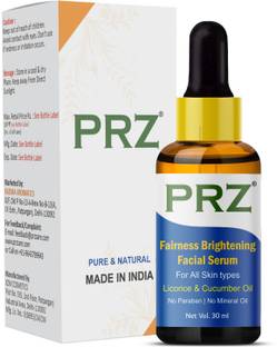 PRZ Fairness Brightening Facial Serum (30ML) For All Skin types - Under Eye Dark Circles, Anti Aging, Skin Fairness Brightening