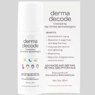 derma decode Advanced Anti Aging Retinol Face Serum with Nanoactive Retinal, Wrinkles Remover