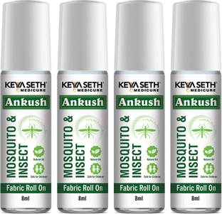 KEYA SETH AROMATHERAPY Ankush Mosquito Insect Fabric Roll On Non-Toxic & No DEET Formula Safe for Baby Antiseptic Liquid
