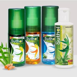 BOROLINE Suthol Active Neem Gel 100 ml +Neem 100 ml + Chandan 100 ml + Aloe Vera 100 ml Antiseptic Gel