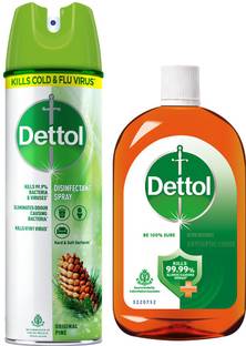 Dettol Antiseptic Liquid for First Aid & Disinfectant Sanitizer Spray, Pine 225ml Antiseptic Liquid