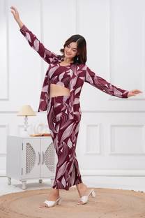 NWH Shirt Palazzos Co-ords Set with Shrug