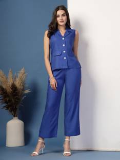 GLAMALUE Top Pant Co-ords Set with Blazer