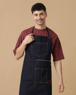 TEMPLE OF DENIM Denim Home Use Apron - Free Size