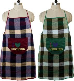 KUBER INDUSTRIES Cotton Home Use Apron - Free Size