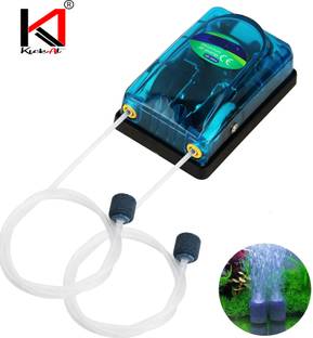 kickAt Premium Double Outlet Aquarium Oxygen Air Pump for Air Bubble of Fish Tank Power Aquarium Filter