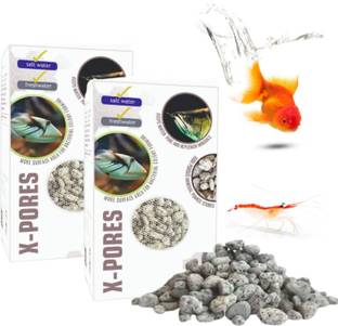 VAYINATO Aquatic Remedies X-PORES Filter Media, 800ML (500G) (Pack of 2) Undergravel Aquarium Filter