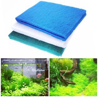 VAYINATO (Blue) Biochemical Filter Foam Sponge Cotton Media (50 * 50 * 2 cm) Sponge Aquarium Filter