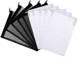 VAYINATO 10 Pcs (Black5, White5) Filter Media Net Bags with Zipper For Aquarium Fish Tank Fluidized Aquarium Filter
