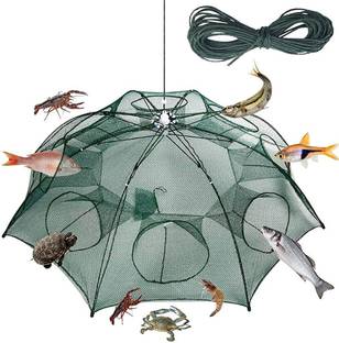 KANABEE Portable Fishing Net, Shrimp Minnow Crayfish Crab Baits Cast Mesh Trap Automatic Aquarium Fish Net