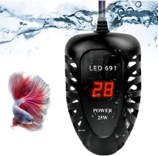 Jainsons Pet Products 25W LED Digital Aquarium Heater with Quartz Design for Fish & Turtle Tanks Submersible Aquarium Immersion Heater