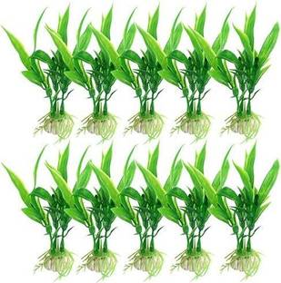 VAYINATO Small Grass 4.5 Inch Aquarium Plastic Plants Pack Of 5 Aquarium Plant Anchor