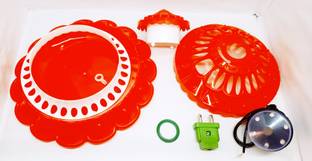 SADHANA AQUARIUM SD-BOWL TOP COVER , BESS AND LED LIGHT FOR 8" AND 10" BOWL AQUARIUM STAND (RED) Aquarium Stand