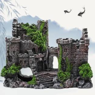 Mistletoe Small Hunted Castle Resin Background for Small Fish Tank Aquarium Accessories Laterite Unplanted Substrate
