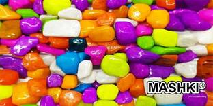 MASHKI Aquarium Stones Fish Tank Rocks Natural River Gravel Polished Decorative Colorful Landscaping Pebbles (3 Kg) Gravel Unplanted Substrate