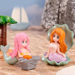 Mistletoe Tiny Mermaid Miniature set Any shape 2pcs Home Decor, Best for Planted fish tank Laterite Planted Substrate