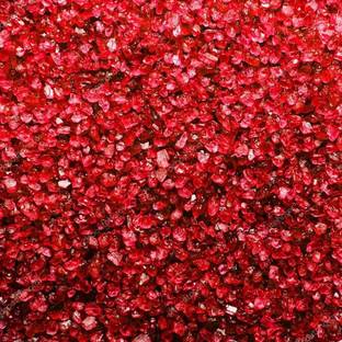 MASHKI Aquarium Red Sand Stones Fish Tank Rocks Natural River Gravel Polished Decorative Colorful Landscaping Sand (2 Kg) Gravel Unplanted Substrate