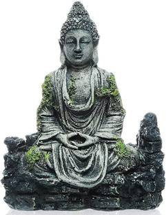 Gaurvi Enterprises Antique Positive Buddha Statue Aquarium Pond Fountains and Water or Fish Tank Aragonite Unplanted Substrate