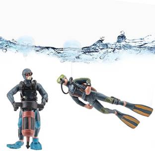 GIG BAZAAR Aquarium Floating Adventure Swimming & Piling Posture Diver Toy, Set of 2 Flourite Unplanted Substrate