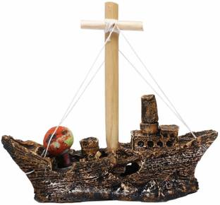 Mistletoe Natural Looking Ship Decoration Ornaments/Toy for Fish Tank Destroyer Laterite Unplanted Substrate