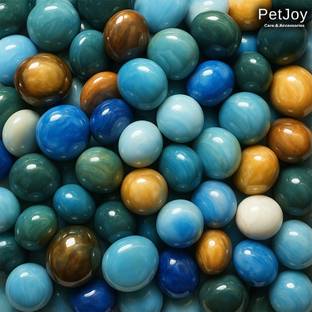 PetJoy Flat Round Crystal Mix Milky Stone - (900g) for Aquariums, Fish Tank Gravel Unplanted Substrate