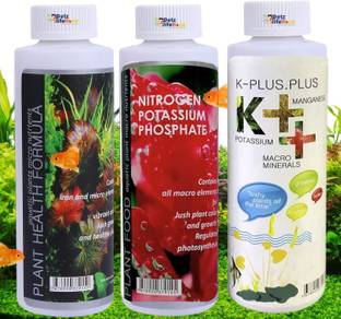 VAYINATO (Pack of 3) Plant Health Formula, Plant Food & K++ Plant Care Combo, 120ML Aquarium Tool