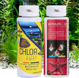 VAYINATO Aquatic Remedies Aquarium Water Conditioner | Chlor Away & Microlife S2(2*100ml) Aquarium Tool