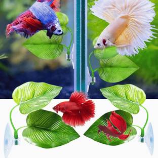 VAYINATO 2 Pcs Artificial Aquarium Betta Fish Leaf Fish Tank Decoration Aquarium Tool