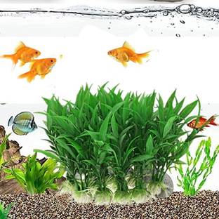 VAYINATO 4.5" Inch Green Plastic Fish Tank Plants Grass Decoration, 10-Piece Aquarium Tool