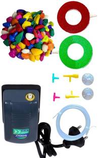 SADHANA AQUARIUM SD- SOBO 108 AIR PUMP, 1 kg COLOR STONE, 2 ROUND AIR STONE RING, KIT Aquarium Tool